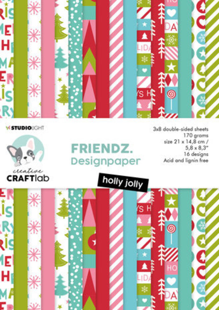 Creative Craftlab Friendz Holly Jolly A5 Paper Pad (CCL-FR-PP57)