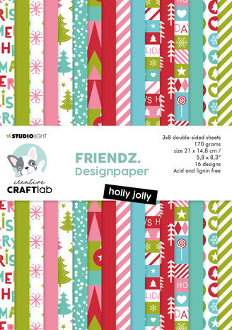 Creative Craftlab Friendz Holly Jolly A5 Paper Pad (CCL-FR-PP57)