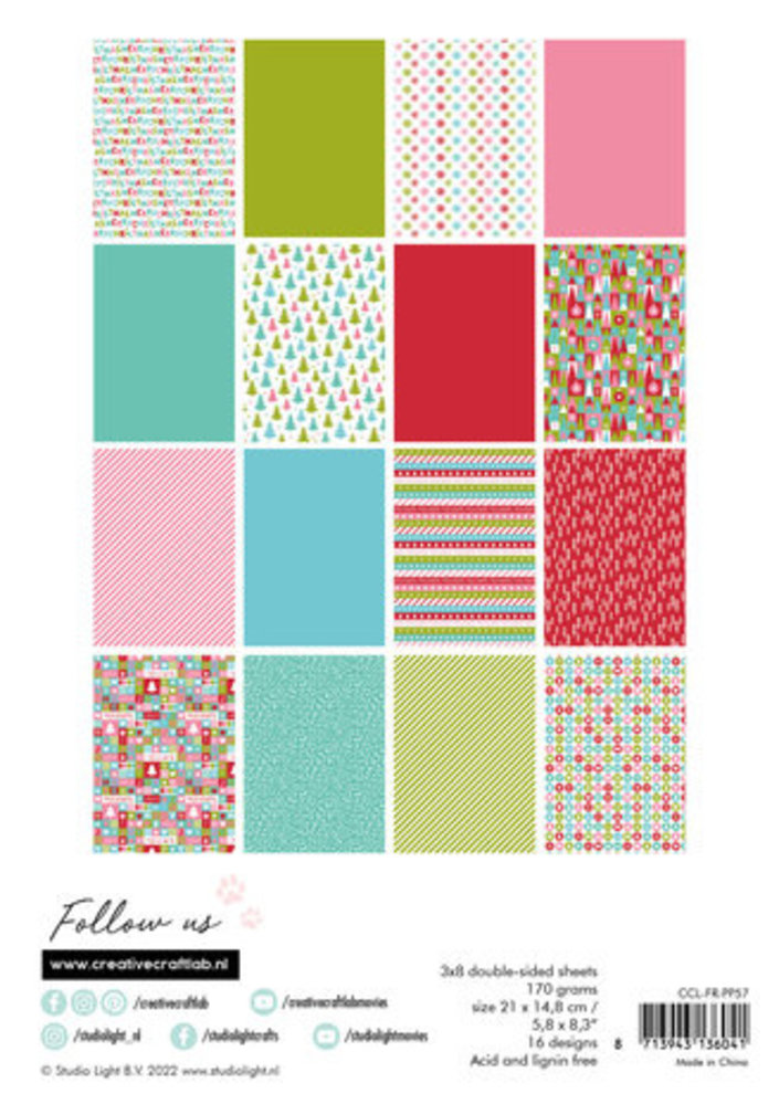 Creative Craftlab Friendz Holly Jolly A5 Paper Pad (CCL-FR-PP57)