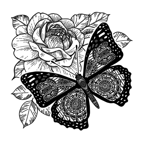 Crafty Individuals Butterfly and Rose Unmounted Rubber Stamps (CI-606) Crafty Individuals Butterfly and Rose Unmounted Rubber Stamps (CI-606)