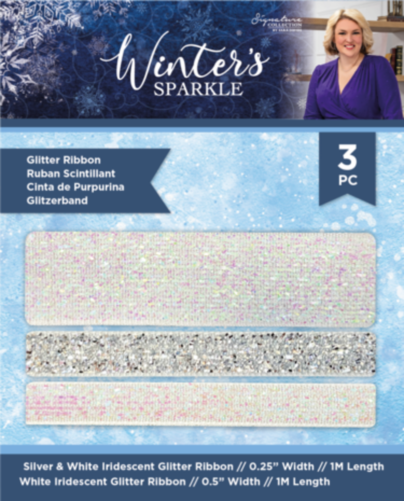 Crafter's Companion Winter's Sparkle Glitter Ribbon (S-WISP-GLRIB) Crafter's Companion Winter's Sparkle Glitter Ribbon (S-WISP-GLRIB)