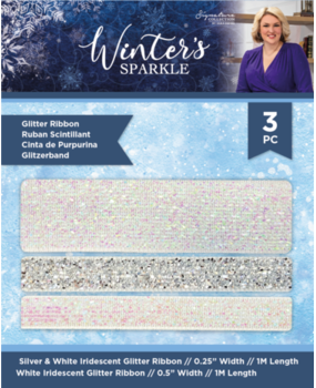 Crafter's Companion Winter's Sparkle Glitter Ribbon (S-WISP-GLRIB) Crafter's Companion Winter's Sparkle Glitter Ribbon (S-WISP-GLRIB)