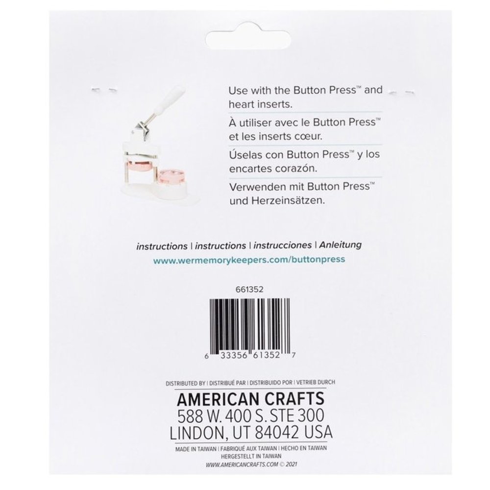 We R Memory Keepers Button Press Heart Refill Pack (661352)