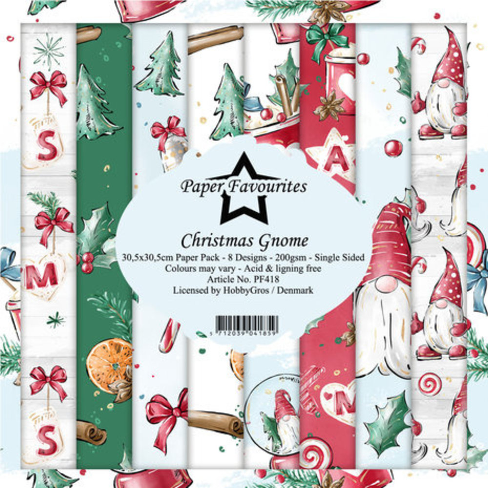 Paper Favourites Christmas Gnome 12x12 Inch Paper Pack (PF418) Paper Favourites Christmas Gnome 12x12 Inch Paper Pack (PF418)