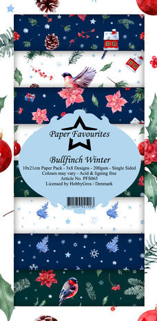 Paper Favourites Bullfinch Winter Slimline Paper Pack (PFS065)