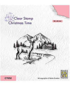 Nellie Snellen Christmas Time Clear Stamp Winter Landscape with Deer (CT052) Nellie Snellen Christmas Time Clear Stamp Winter Landscape with Deer (CT052)
