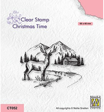 Nellie Snellen Christmas Time Clear Stamp Winter Landscape with Deer (CT052) Nellie Snellen Christmas Time Clear Stamp Winter Landscape with Deer (CT052)