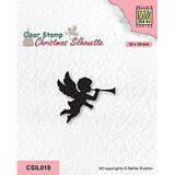 Nellie Snellen Christmas Silhouettes Clear Stamp Angel with Trumpet (CSIL019)