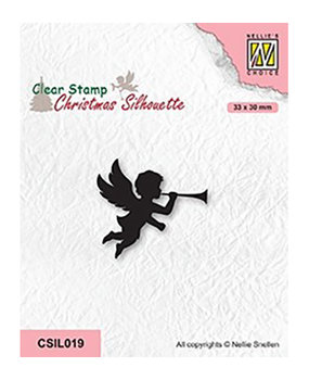 Nellie Snellen Christmas Silhouettes Clear Stamp Angel with Trumpet (CSIL019) Nellie Snellen Christmas Silhouettes Clear Stamp Angel with Trumpet (CSIL019)