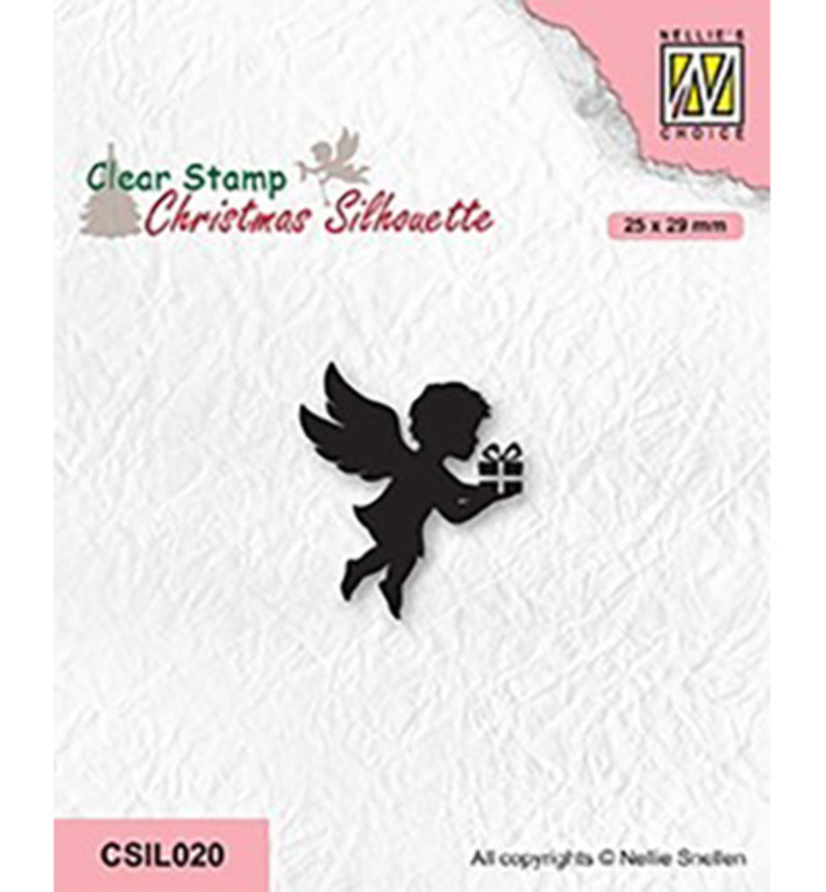 Nellie Snellen Christmas Silhouettes Clear Stamp Angel with Present (CSIL020) Nellie Snellen Christmas Silhouettes Clear Stamp Angel with Present (CSIL020)
