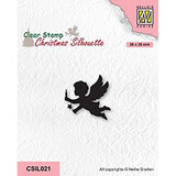 Nellie Snellen Christmas Silhouettes Clear Stamp Angel with Candle (CSIL021)