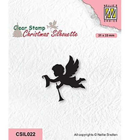 Nellie Snellen Christmas Silhouettes Clear Stamp Angel with Message (CSIL022) Nellie Snellen Christmas Silhouettes Clear Stamp Angel with Message (CSIL022)