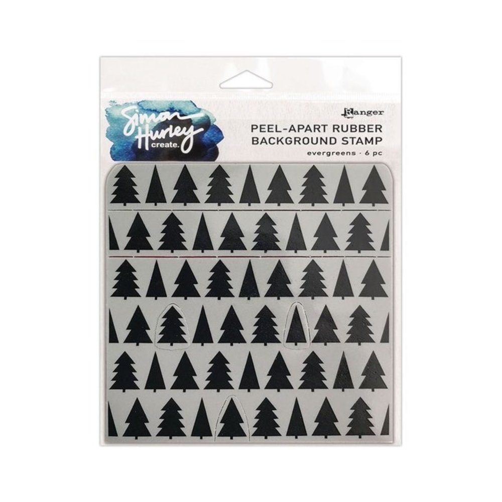 Simon Hurley Create Evergreens Background Cling Stamps (HUR80633)