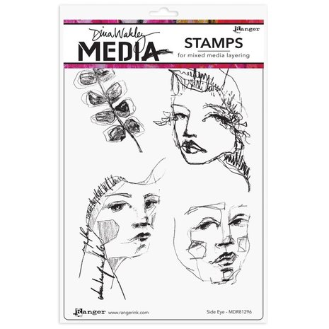 Dina Wakley MEdia Side Eye Cling Stamps (MDR81296)