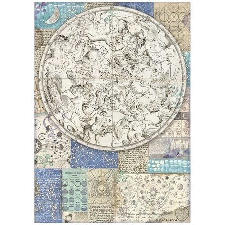 Stamperia Cosmos Infinity Zodiac Rice Paper A4 (DFSA4724)