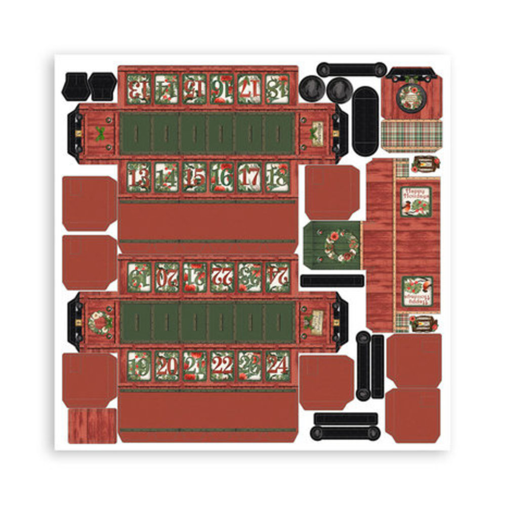 Stamperia Home for the Holidays 12x12 Inch Pop Up Kit (SBPOP16)