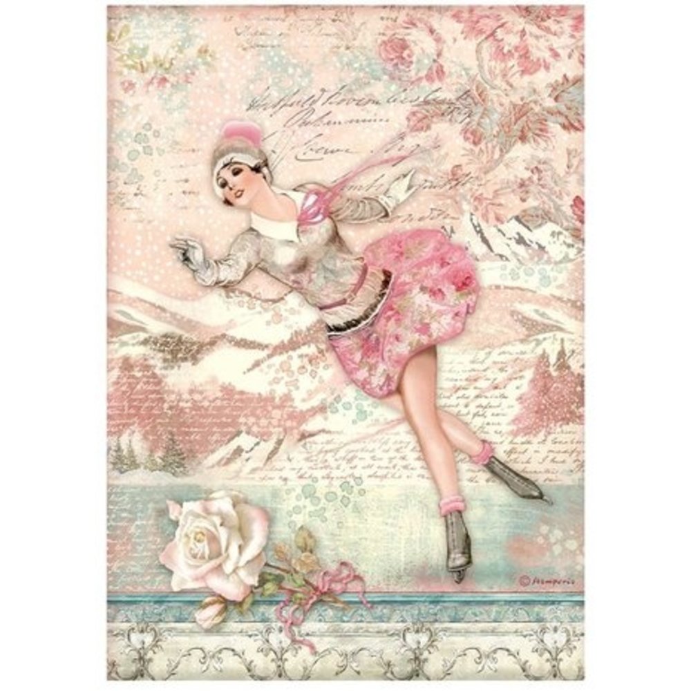 Stamperia Sweet Winter Ice Skater Rice Paper A4 (DFSA4725)