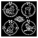 Stamperia Christmas Thick Stencil 18x18cm Frame 4 Rounds (KSTDQ71)*