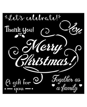 Stamperia Christmas Thick Stencil 18x18cm Merry Christmas (KSTDQ72)