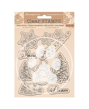 Stamperia Christmas Clear Stamps Snowflakes and Tree (WTK162)*
