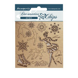 Stamperia Christmas Decorative Chips Ice Skater (SCB149)*