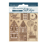 Stamperia Christmas Decorative Chips Village (SCB151)*