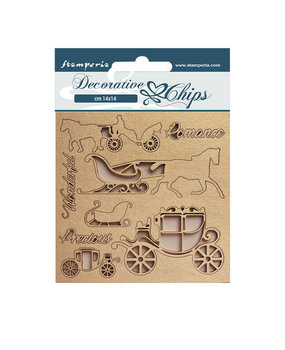 Stamperia Christmas Decorative Chips Coaches (SCB152)*