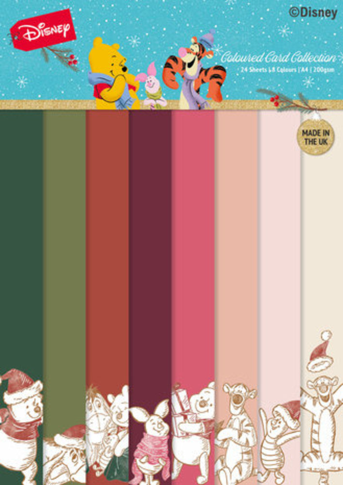 Disney Winnie The Pooh A4 Coloured Card Collection Christmas (DYP0045)
