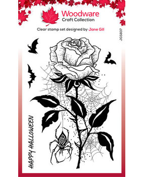 Woodware Spider & Rose Clear Stamps (JGS837) Woodware Spider & Rose Clear Stamps (JGS837)