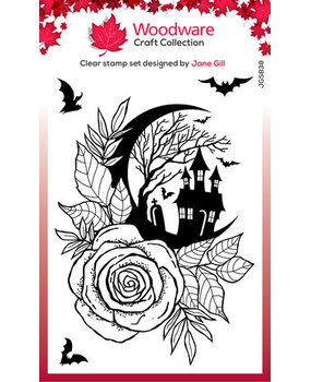 Woodware Moon & Rose Clear Stamps (JGS838)