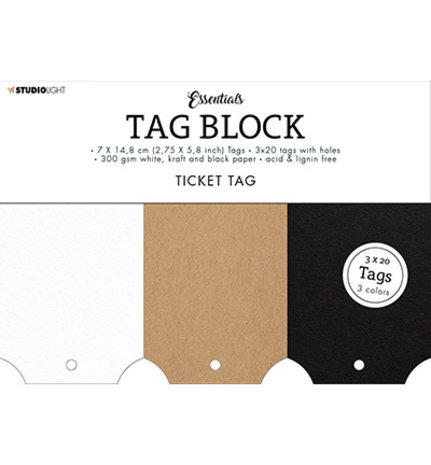 Studio Light Essentials Tag Block Ticket (SL-ES-TAGBL06) Studio Light Essentials Tag Block Ticket (SL-ES-TAGBL06)