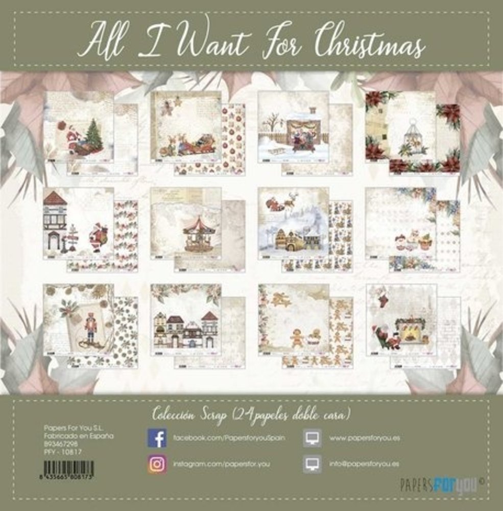 Papers For You All I Want For Christmas 6x6 Inch Paper Pack (24pcs) (PFY-10817)