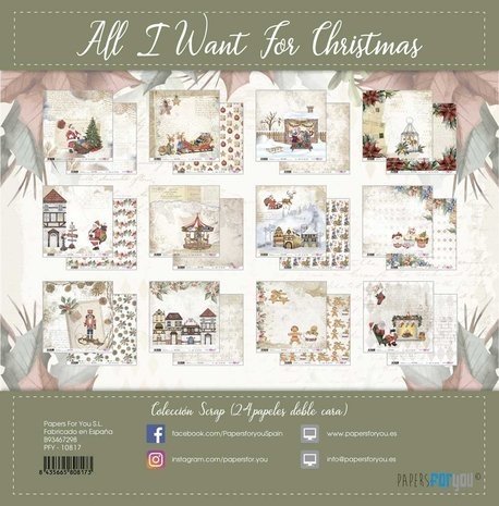 Papers For You All I Want For Christmas 6x6 Inch Paper Pack (24pcs) (PFY-10817)