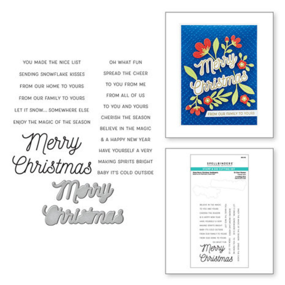 Spellbinders Celebrate The Season Many Merry Christmas Sentiments Clear Stamp & Die Set (SDS-175) Spellbinders Celebrate The Season Many Merry Christmas Sentiments Clear Stamp & Die Set (SDS-175)
