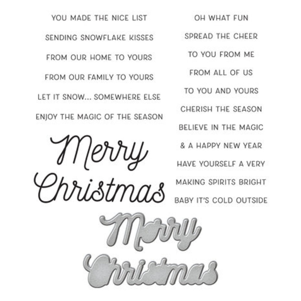 Spellbinders Celebrate The Season Many Merry Christmas Sentiments Clear Stamp & Die Set (SDS-175) Spellbinders Celebrate The Season Many Merry Christmas Sentiments Clear Stamp & Die Set (SDS-175)