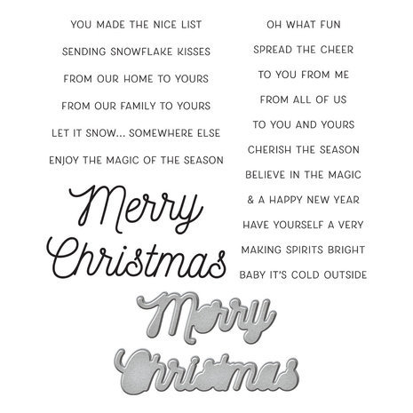 Spellbinders Celebrate The Season Many Merry Christmas Sentiments Clear Stamp & Die Set (SDS-175) Spellbinders Celebrate The Season Many Merry Christmas Sentiments Clear Stamp & Die Set (SDS-175)