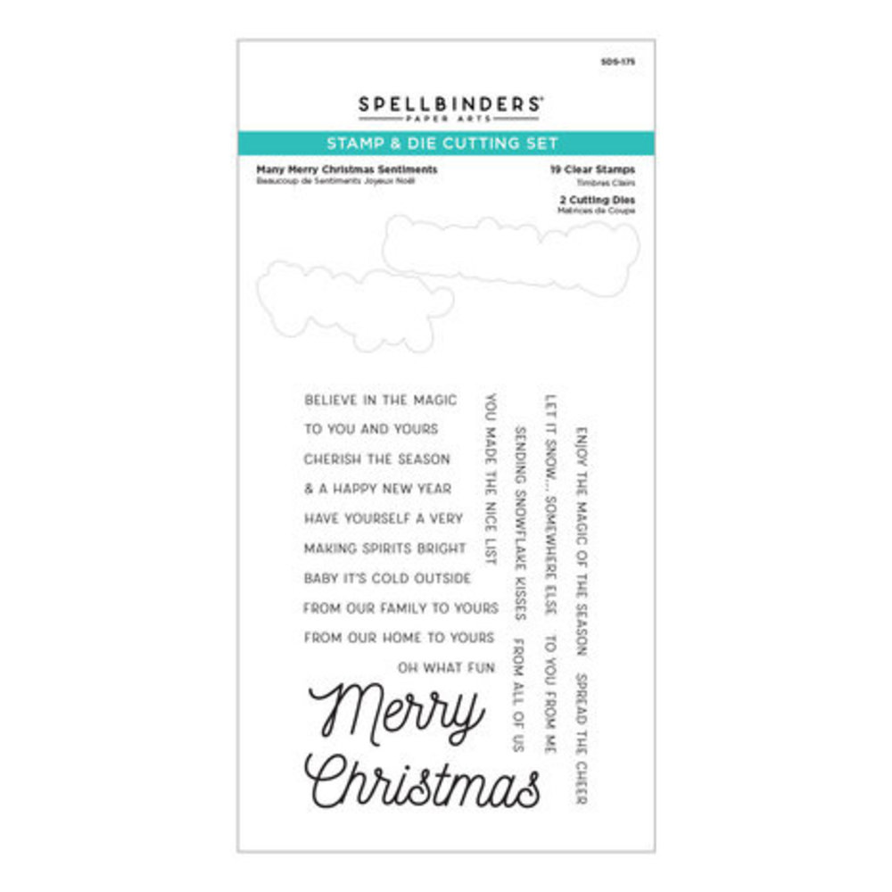 Spellbinders Celebrate The Season Many Merry Christmas Sentiments Clear Stamp & Die Set (SDS-175) Spellbinders Celebrate The Season Many Merry Christmas Sentiments Clear Stamp & Die Set (SDS-175)