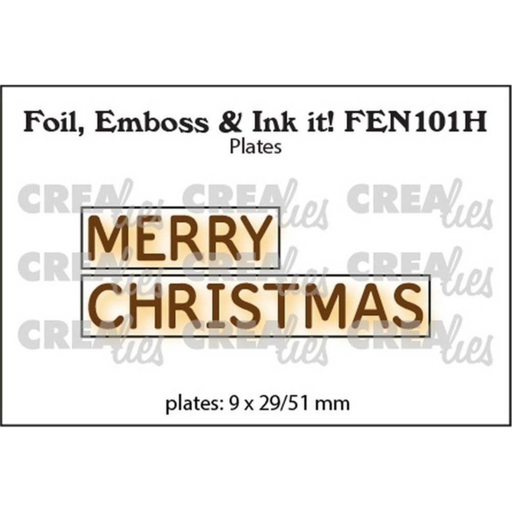 Crealies Hot Foil Plate Horizontal Merry Christmas (FEN101H) Crealies Hot Foil Plate Horizontal Merry Christmas (FEN101H)