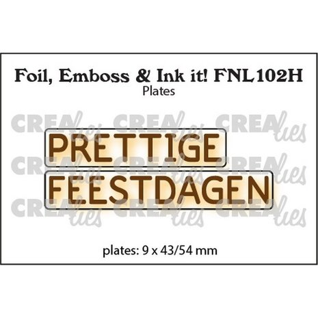 Crealies Hot Foil Plate Horizontal Prettige Feestdagen (FNL102H)