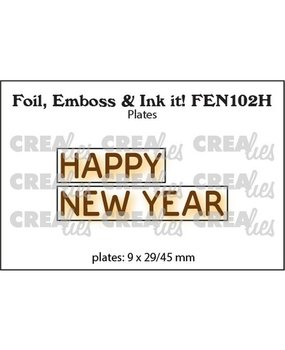 Crealies Hot Foil Plate Horizontal Happy New Year (FEN102H) Crealies Hot Foil Plate Horizontal Happy New Year (FEN102H)