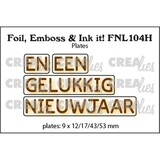 Crealies Hot Foil Plate Horizontal En Een Gelukkig Nieuwjaar (FNL104H)