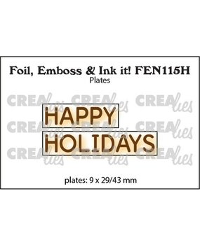 Crealies Hot Foil Plate Horizontal Happy Holidays (FEN115H) Crealies Hot Foil Plate Horizontal Happy Holidays (FEN115H)