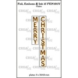 Crealies Hot Foil Plate Vertical Merry Christmas (FEN101V)