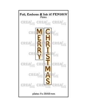 Crealies Hot Foil Plate Vertical Merry Christmas (FEN101V) Crealies Hot Foil Plate Vertical Merry Christmas (FEN101V)