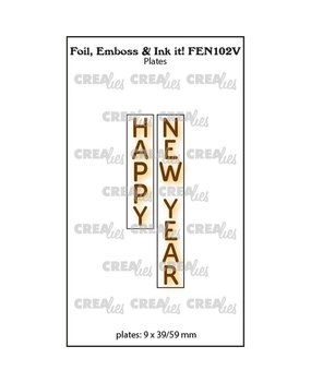 Crealies Hot Foil Plate Vertical Happy New Year (FEN102V) Crealies Hot Foil Plate Vertical Happy New Year (FEN102V)