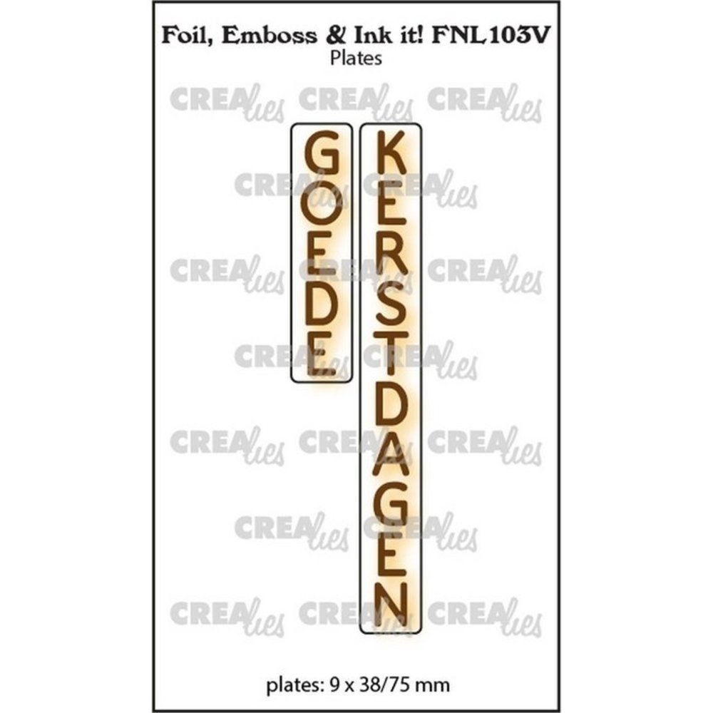 Crealies Hot Foil Plate Vertical Goede Kerstdagen (FNL103V) Crealies Hot Foil Plate Vertical Goede Kerstdagen (FNL103V)
