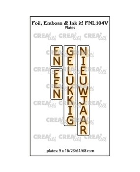 Crealies Hot Foil Plate Vertical En Een Gelukkig Nieuwjaar (FNL104V) Crealies Hot Foil Plate Vertical En Een Gelukkig Nieuwjaar (FNL104V)