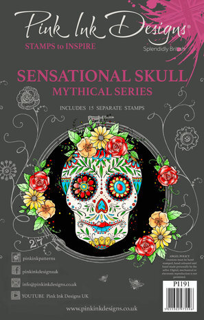 Pink Ink Designs Mythical Series Sensational Skull A5 Clear Stamps (PI191) Pink Ink Designs Mythical Series Sensational Skull A5 Clear Stamps (PI191)