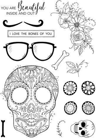 Pink Ink Designs Mythical Series Sensational Skull A5 Clear Stamps (PI191) Pink Ink Designs Mythical Series Sensational Skull A5 Clear Stamps (PI191)