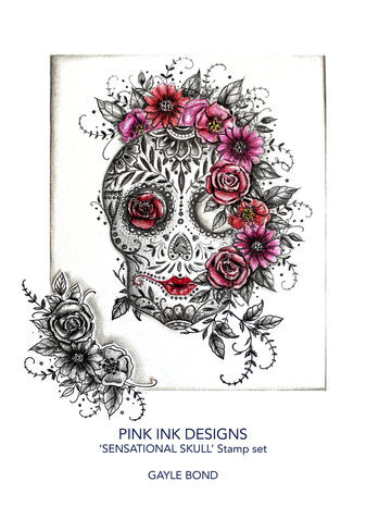 Pink Ink Designs Mythical Series Sensational Skull A5 Clear Stamps (PI191) Pink Ink Designs Mythical Series Sensational Skull A5 Clear Stamps (PI191)
